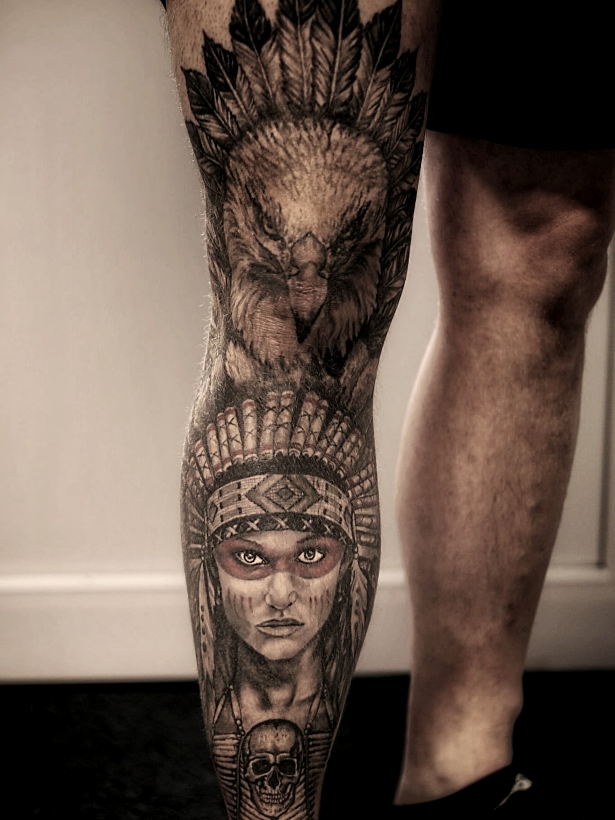Häuptling — Sleeves Tattoo aus dem B Ink Atelier Schwanenstadt